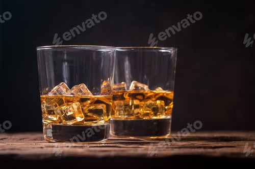 Preview: Whiskey with ice in glasses