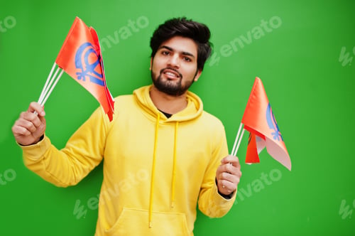 Preview: Asian man with flag