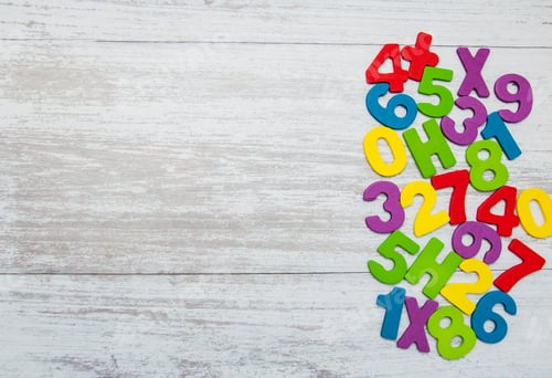 Preview: colorful wooden numbers