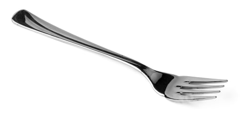 Preview: Silver dining fork isolated on white background