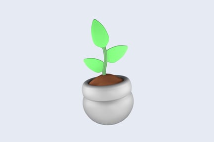 Preview: Potted Plant Clean 3D Illustration