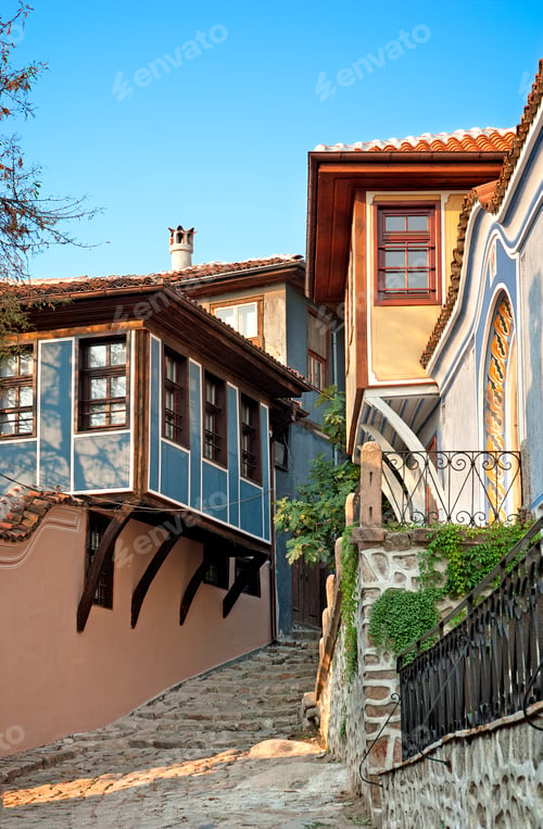 Preview: old town street in plovdiv bulgaria