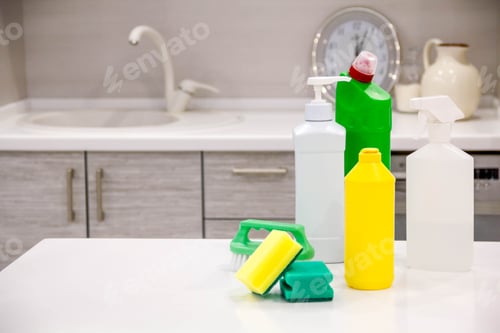 Preview: Cleaning concept with supplies