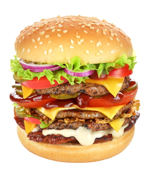 Preview: Very big hamburger isolated on white