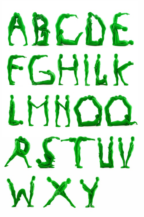 Preview: people green alphabet letters