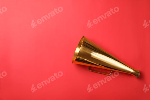 Preview: Retro megaphone on color background