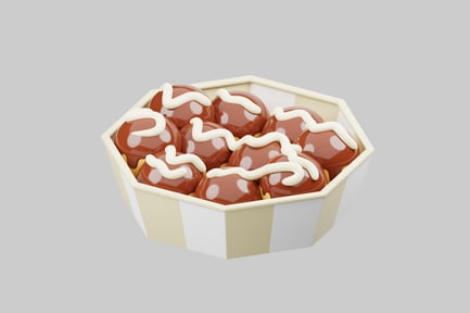 Preview: Takoyaki in striped container