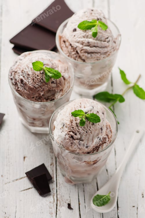 Preview: Ice-cream with mint and chocolate