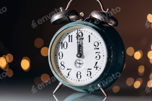 Preview: Happy New Year! Countdown clock on abstract glittering background