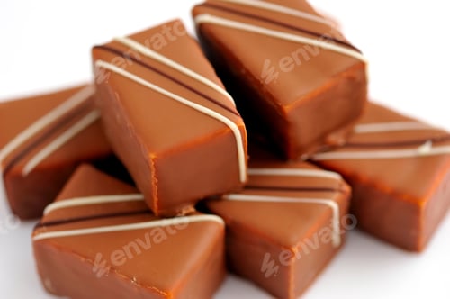 Preview: Chocolate praline on white background