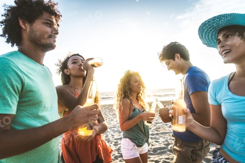 Preview: Friends partying on the beach