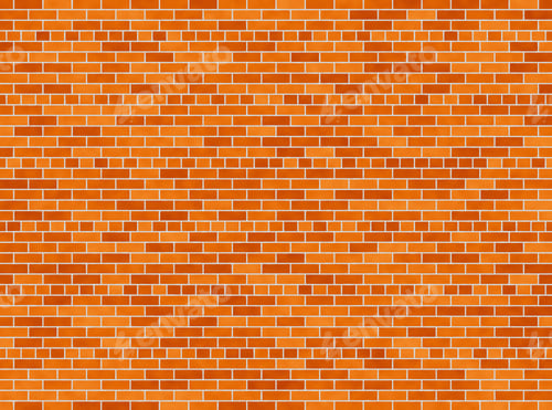 Brick Wall Background with Orange and White Bricks
