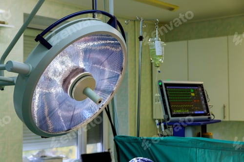 Preview: Close Up of Surgery Lamp on operating room take with selective color technique