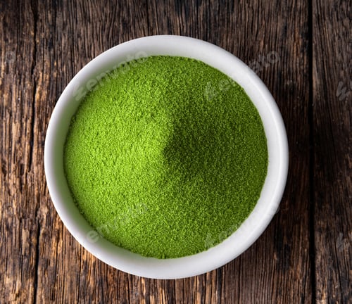 Preview: green tea powder in a bowl on