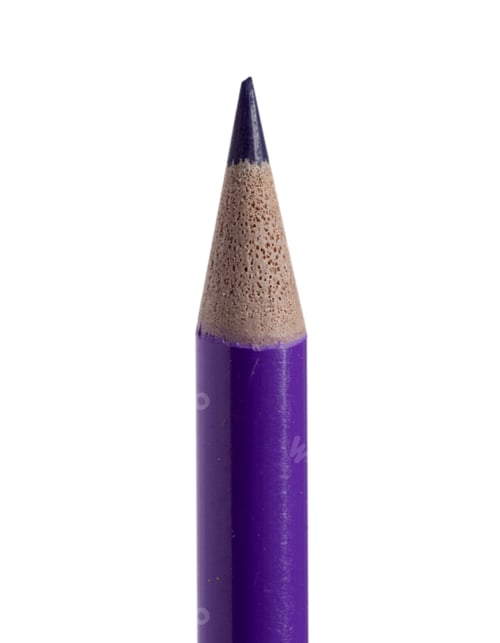 Preview: Purple wooden pencil on a white background.