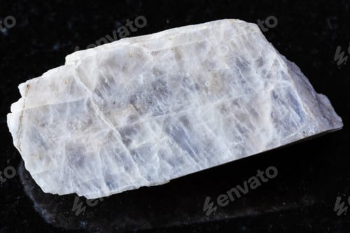 Preview: sample of raw belomorite moonstone rock on black