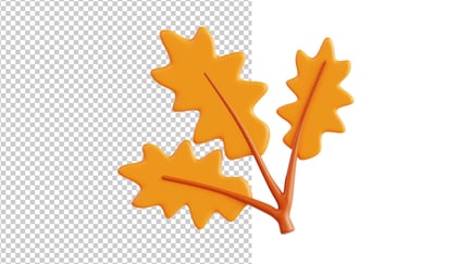 Preview: Fallen Oak Leaves Autumn Forest Element