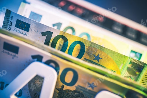 Preview: European Euro Banknotes Inside Counting Machine