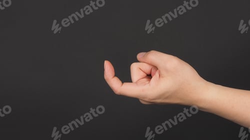 Preview: The Come Hither Hand Sign on black background.Use it when you want someone to come over.