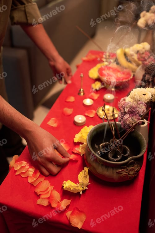 Preview: Preparing an Altar with Flowers and Incense at Home