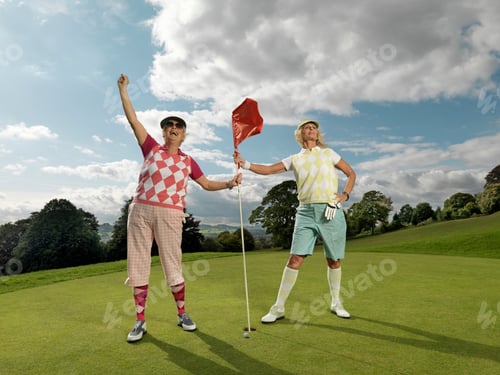 Preview: Mature ladies playing golf