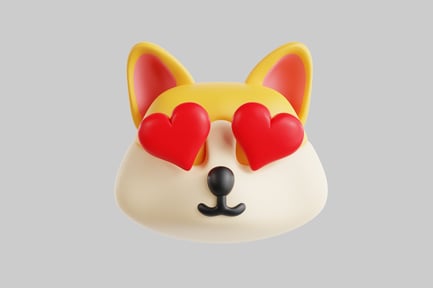 Preview: Corgi head with heart eyes