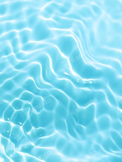 Preview: Realistic natural water wave overlay for background, blurred reflection on blue water texture
