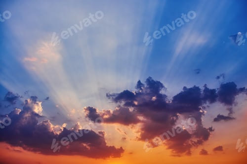 Preview: Sunset sky with clouds