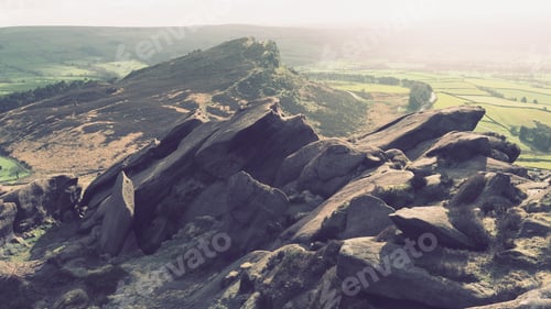 Preview: Hen Cloud from the ridge of the Roaches, Derbyshire, England