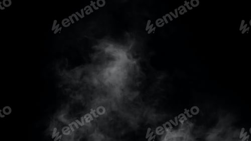 Preview: White smoke or fog isolated on black background.