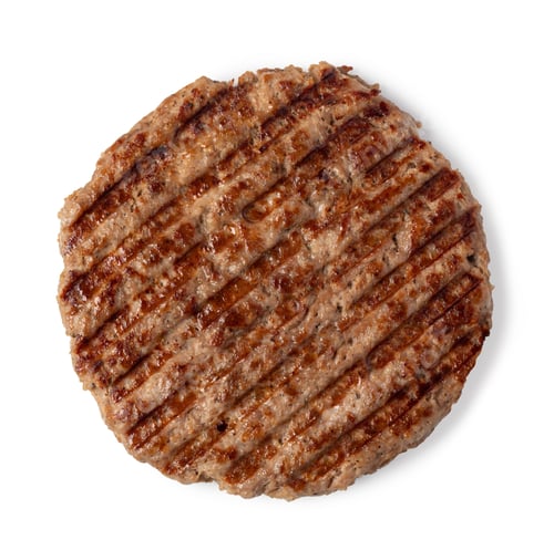 Preview: Delicious Grilled Burger Patty Isolated on White