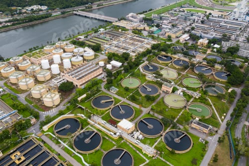 Preview: Sha Tin, Hong Kong 17 March 2019: Sewage treatment plant in Hong Kong