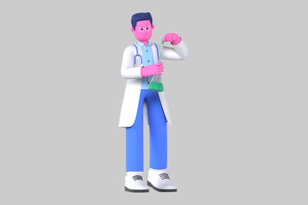 Preview: Cartoon doctor chemist character