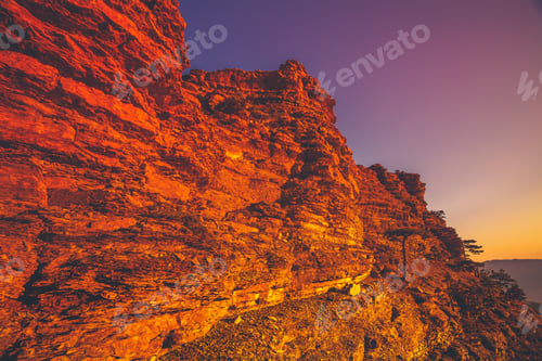 Preview: Mountain range at sunset