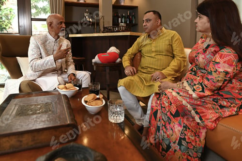 Preview: Indian Friends Having Meeting At Home