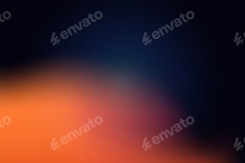 Preview: Orange and dark blue gradient smooth abstract background. Horizontal template