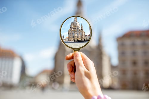 Preview: Woman traveling in Dresden city, Germany