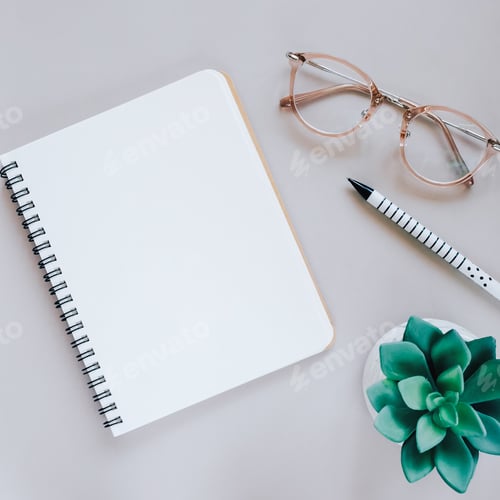 Preview: Flat lay of workspace desk