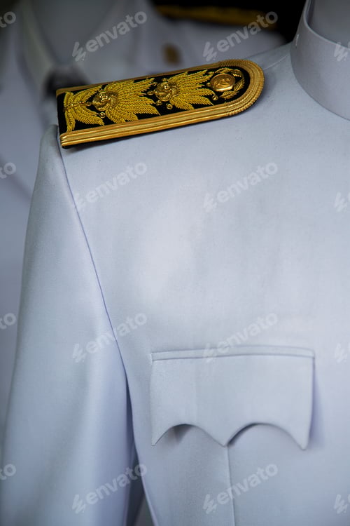 Preview: Decorated Epaulette Detail on Light Colored Uniform