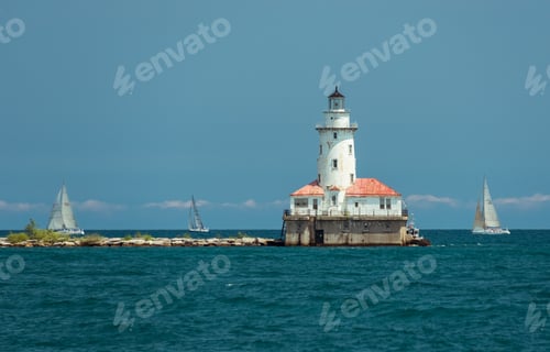 Preview: Big Light House On A Michigan Lake