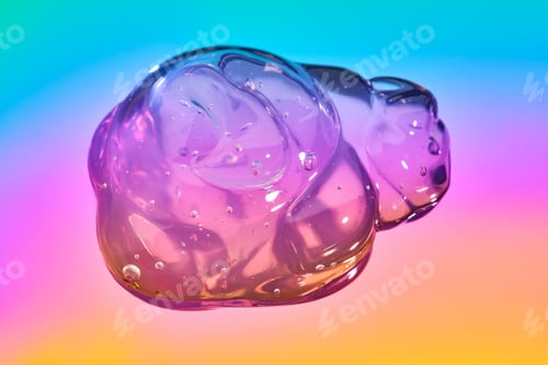 Preview: The texture of the cosmetic gel on a multicolored background.