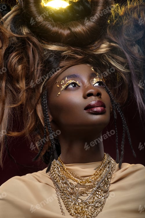 Preview: beautiful girl with art hair composition