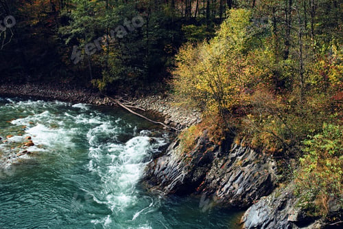 Preview: mountains in the forest autumn river landscape nature fresh air