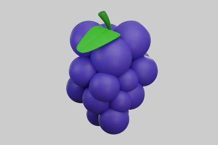 Preview: Bunch of purple grapes with a green leaf