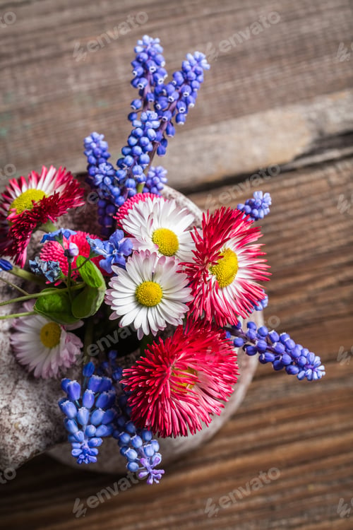 Preview: Fresh spring flowers in a vase