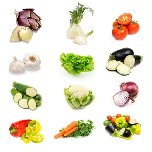 Preview: vegetables on white