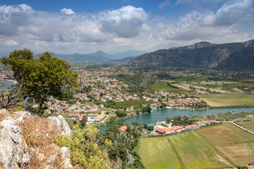 Preview: Turkey touristic area Dalyan Ortaca, ancient city of Kaunos, Dalyan valley, Turkey.