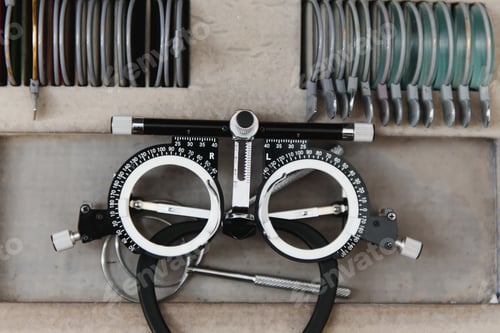 Preview: trial frame and trial lenses.