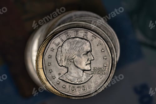 Preview: 1979 Dollar Coin Close-Up Stacked with Others