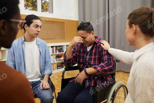 Preview: Handicapped Woman in Support Group Meeting